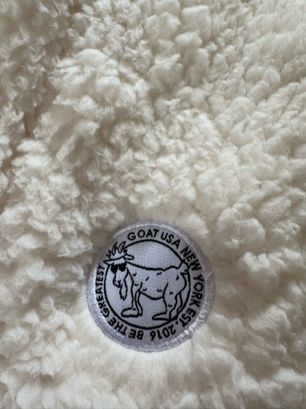 Women's GOAT brand Cream Sherpa Zip-Front Jacket - Picture 4 of 8